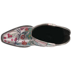 Roper Womens Ingrid Floral Snip Toe Boots Low Heel 1-2" - Silver - Size 10.5 M