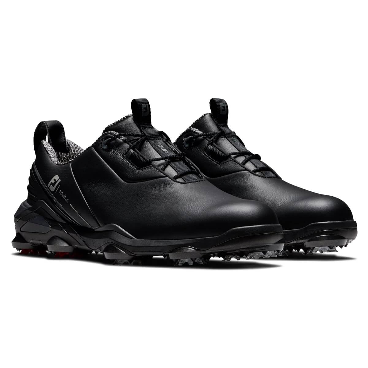 FootJoy Men's Tour Alpha Previous Season Style Golf Shoe, Black/Charcoal/Red, 9 Wide