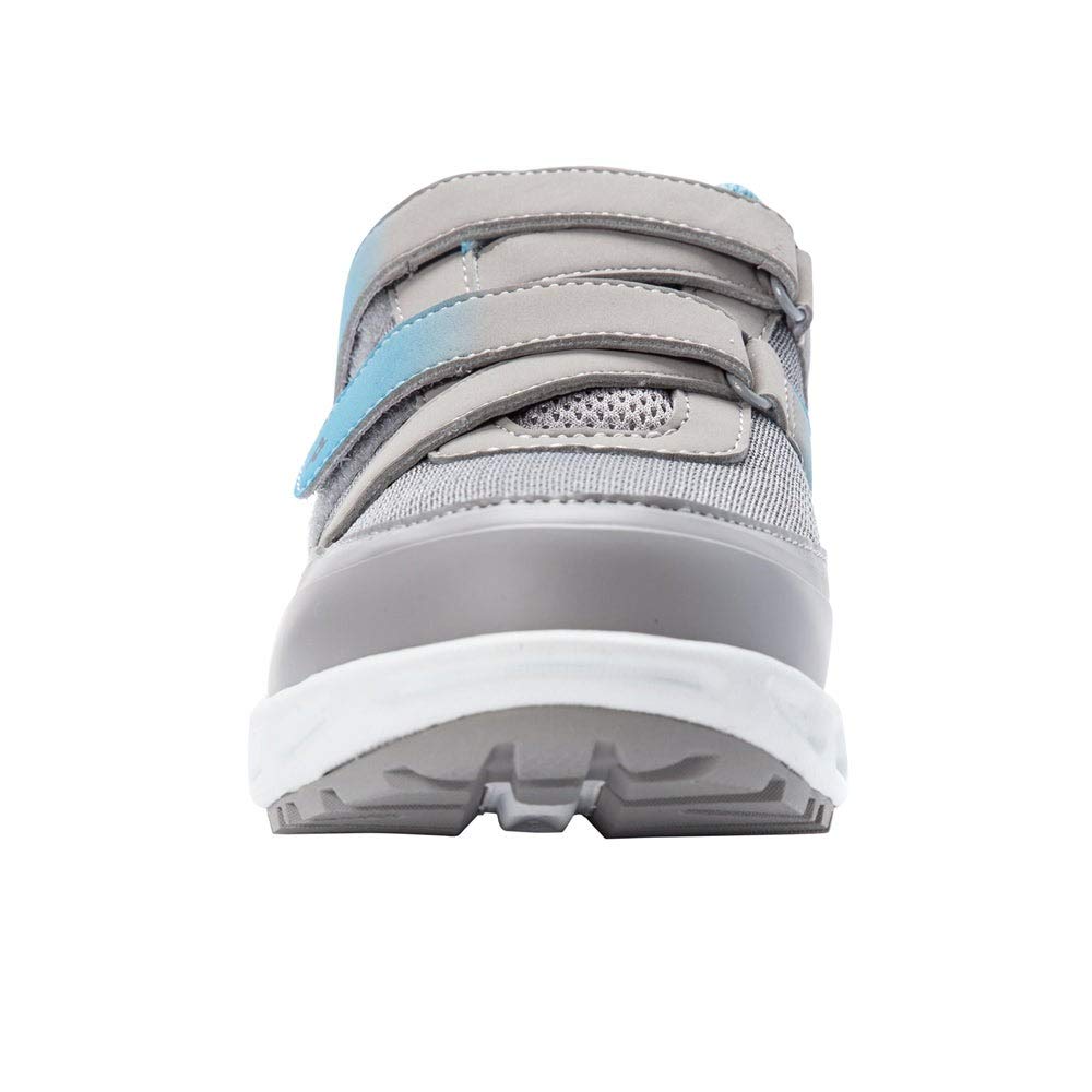 Propet Women's Matilda Strap Sneaker, Grey/Blue, 11 2E US