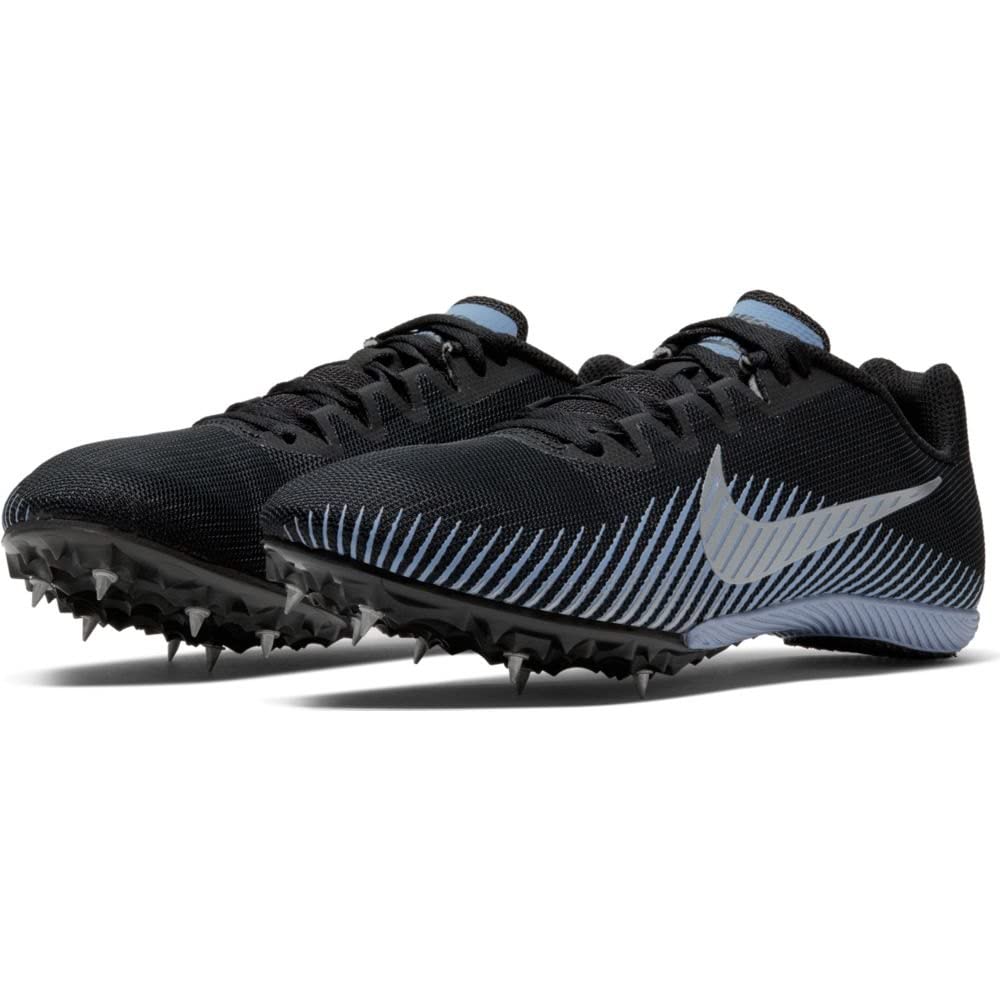 Nike Zoom Rival M 9 Mens Track Spike (Black/Metallic Silver-Indigo Fog, Numeric_10)
