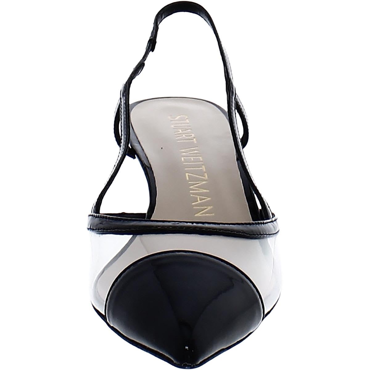 Stuart Weitzman Womens Mondrian 50 Slingback Black/Flannel 8 B