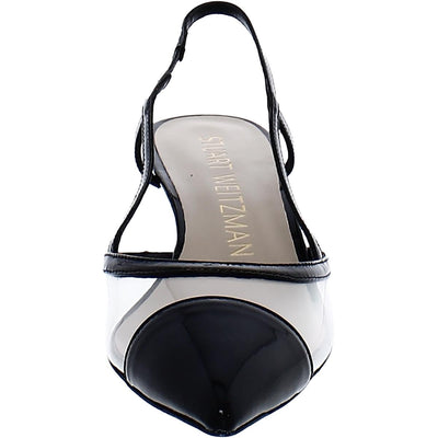 Stuart Weitzman Womens Mondrian 50 Slingback Black/Flannel 8 B