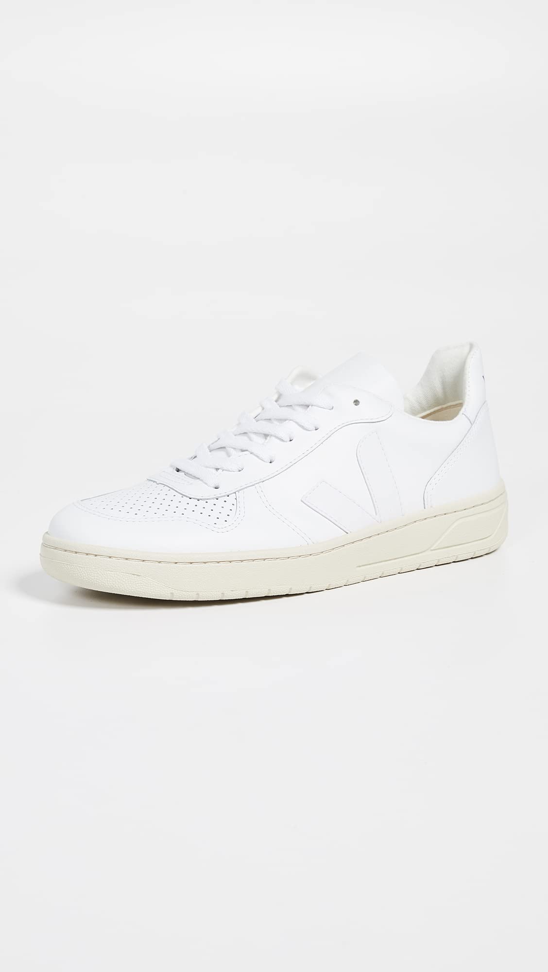 Veja Men's V-10 Sneakers, Extra White/White, 10 Medium US