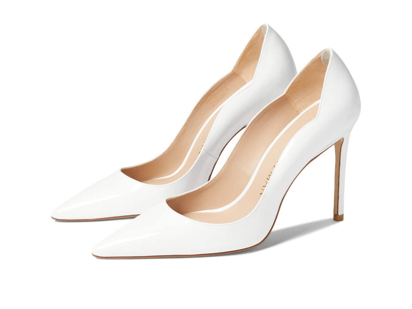 Stuart Weitzman Womens Stuart 100 Scallop Pump White 8 B
