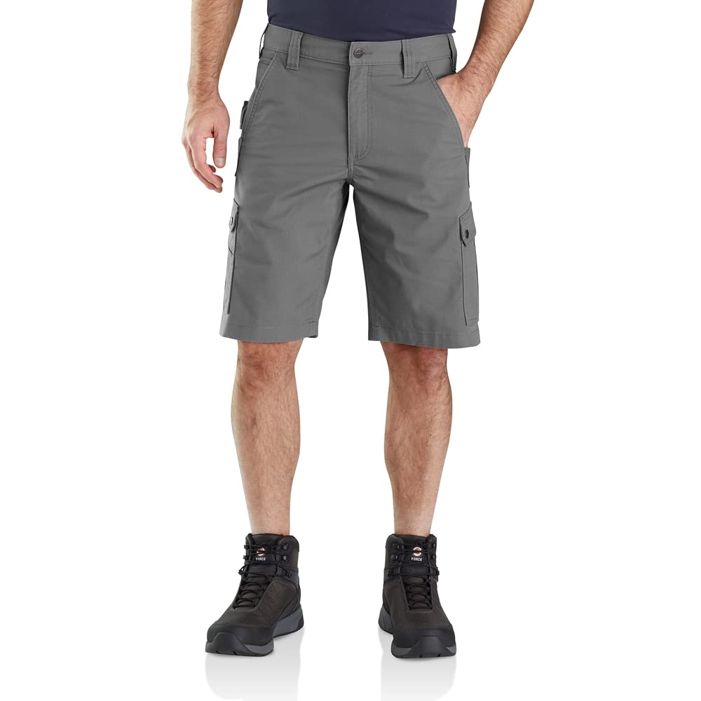 Carhartt mens Rugged Flex Relaxed Fit Ripstop Cargo Work Utility Shorts, Steel, 34 Regular US