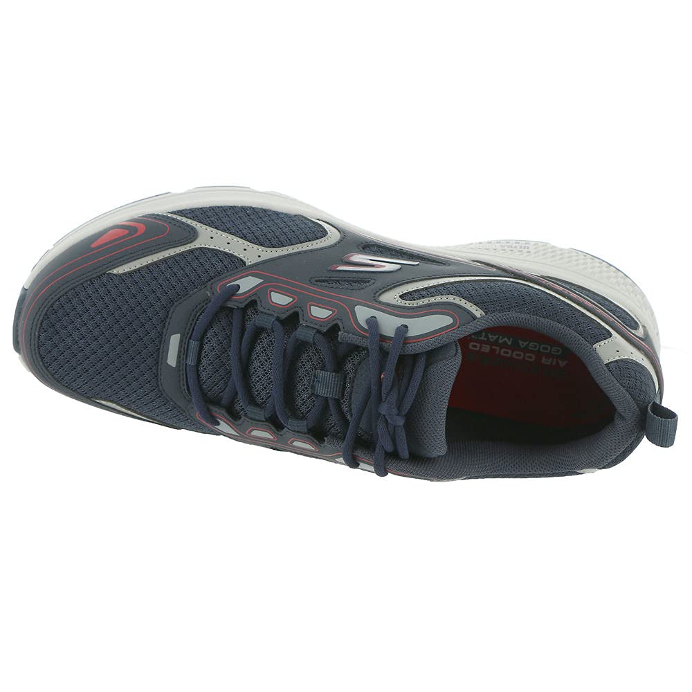 Skechers Men's GOrun Consistent-Athletic Workout Running Walking Shoe Sneaker with Air Cooled Foam, Navy/Red, 15