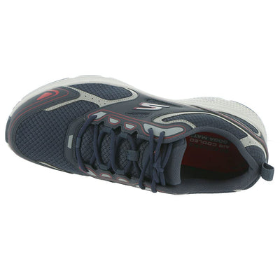 Skechers Men's GOrun Consistent-Athletic Workout Running Walking Shoe Sneaker with Air Cooled Foam, Navy/Red, 15
