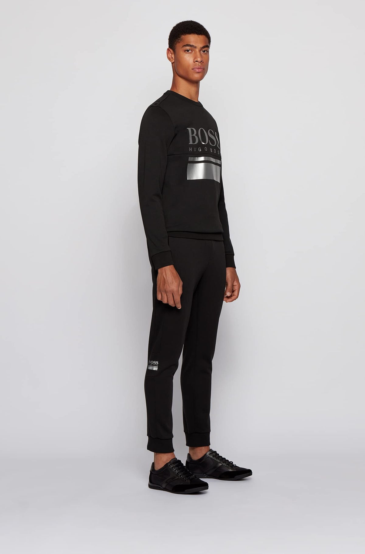 BOSS Men's Saturn_Lowp_mx Low-Top Sneakers, Black, 6