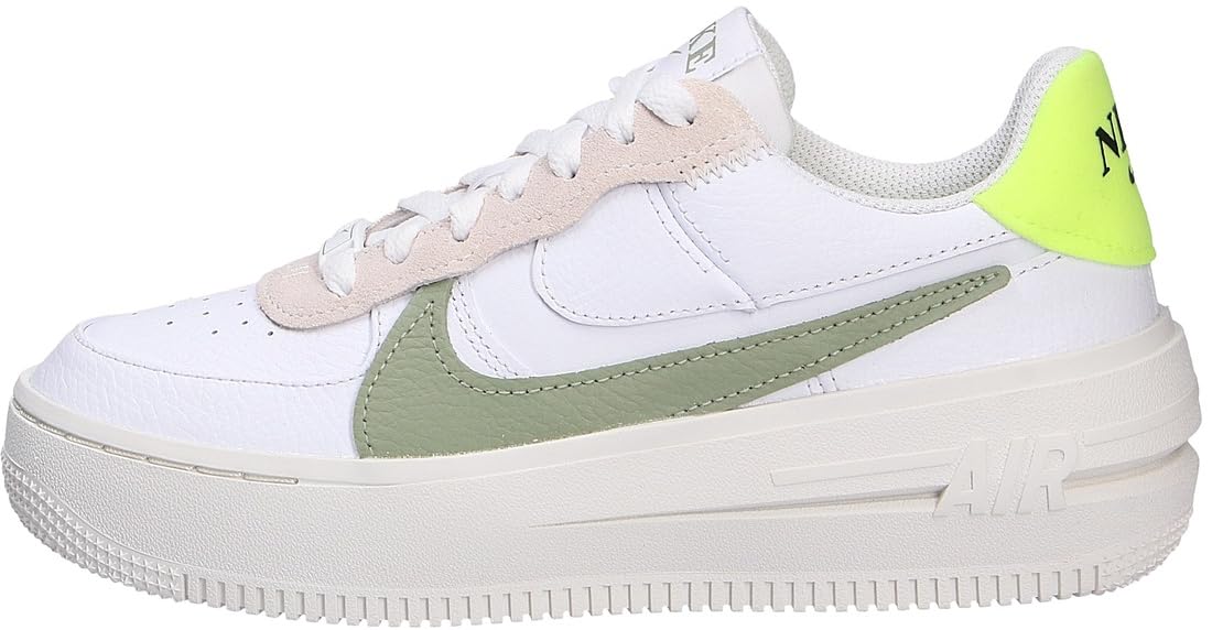 Nike Air Force 1 PLT.AF.ORM Women's Shoes (FJ4739-100, White/Sail/Volt/Oil Green) Size 8