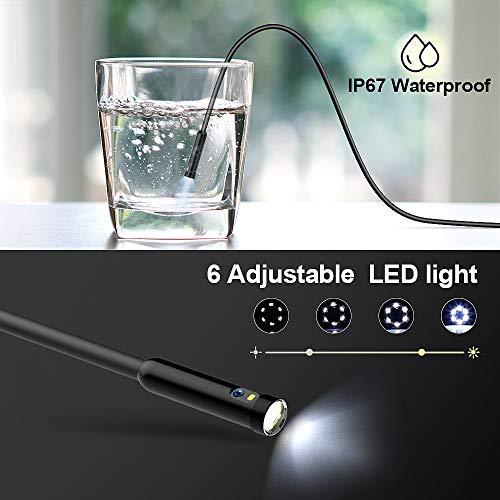 Pipe Sewer Inspection Camera, Dual Lens 1080P Industrial Endoscope, 4.5â€ Screen Waterproof Borescope Snake Camera with 6 LED, 16.4FT Semi-Rigid Cable Endoscope, 2500mAh Battery, 32GB TF Card