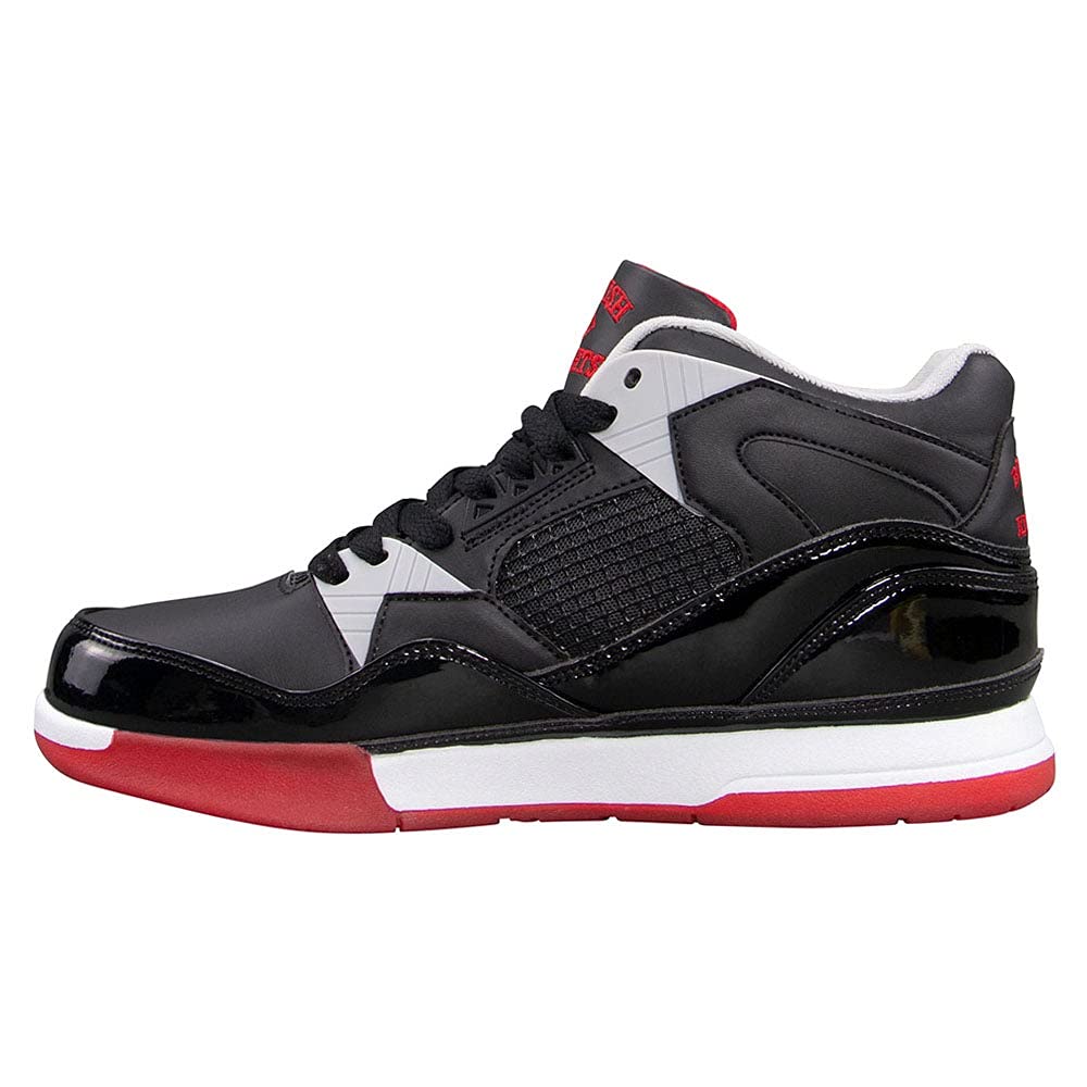 British Knights Men's Virga Fashion Sneaker, Black/Racing Red/Charcoal/White, 7.5