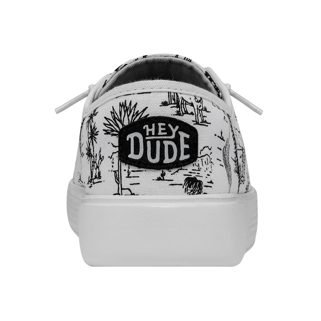 Hey Dude Cody Desert White/Black Men's Size 14 | Unisex Sneakers | Unisex Slip On Shoes | Comfortable & Light-Weight