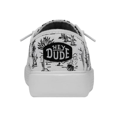 Hey Dude Cody Desert White/Black Men's Size 14 | Unisex Sneakers | Unisex Slip On Shoes | Comfortable & Light-Weight