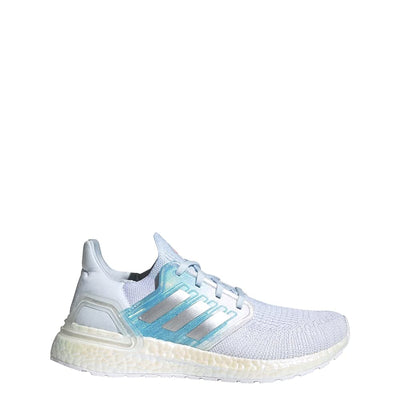 adidas Running Ultraboost 20 White/Silver Metallic/Sky Tint 9 B (M)