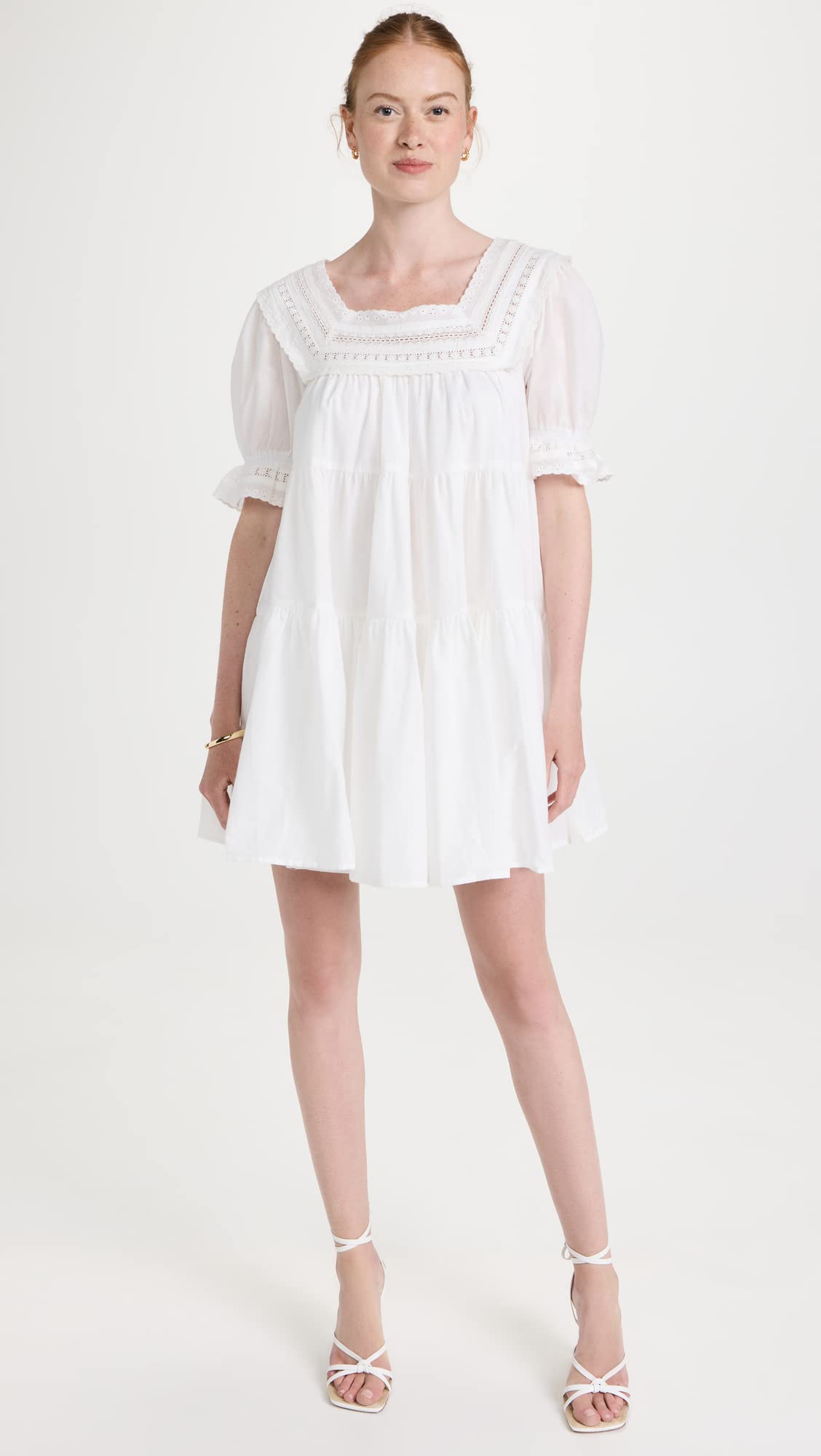 En Saison Women's Bea Babydoll Dress, Off White, M