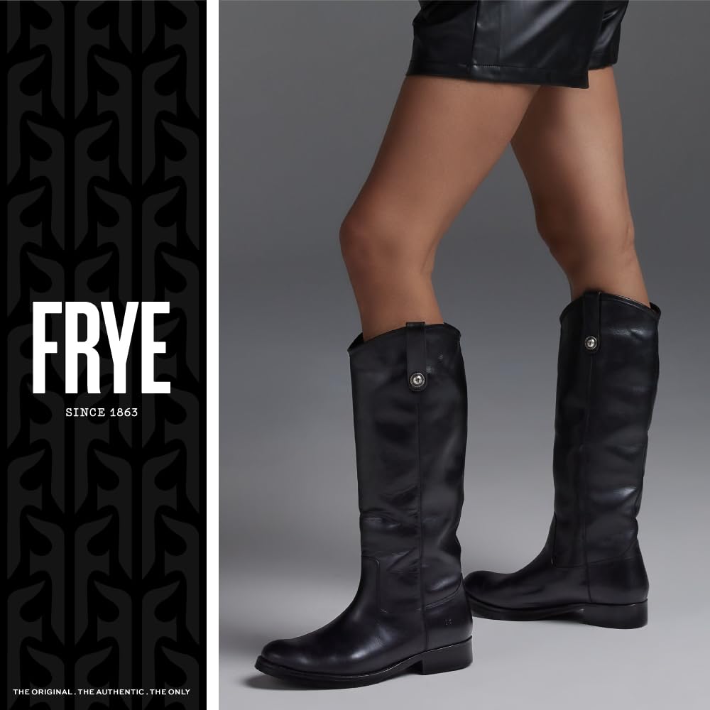 Frye Melissa Double Sole Button Lug Tall Riding Boots for Women - Leather Lined Classics with Modern Stacked Heel and Rugged Mini-Lug Traction Outsole, Bronze - 8M