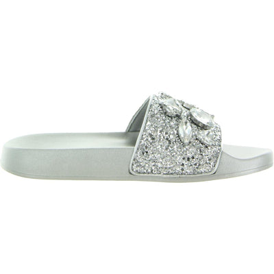 Michael Kors Gilmore Slide Silver 10 M