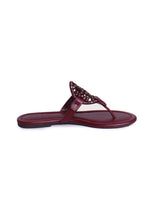 Tory Burch Miller Jewel Embellished Leather Thong Sandals in Imperial Garnet
