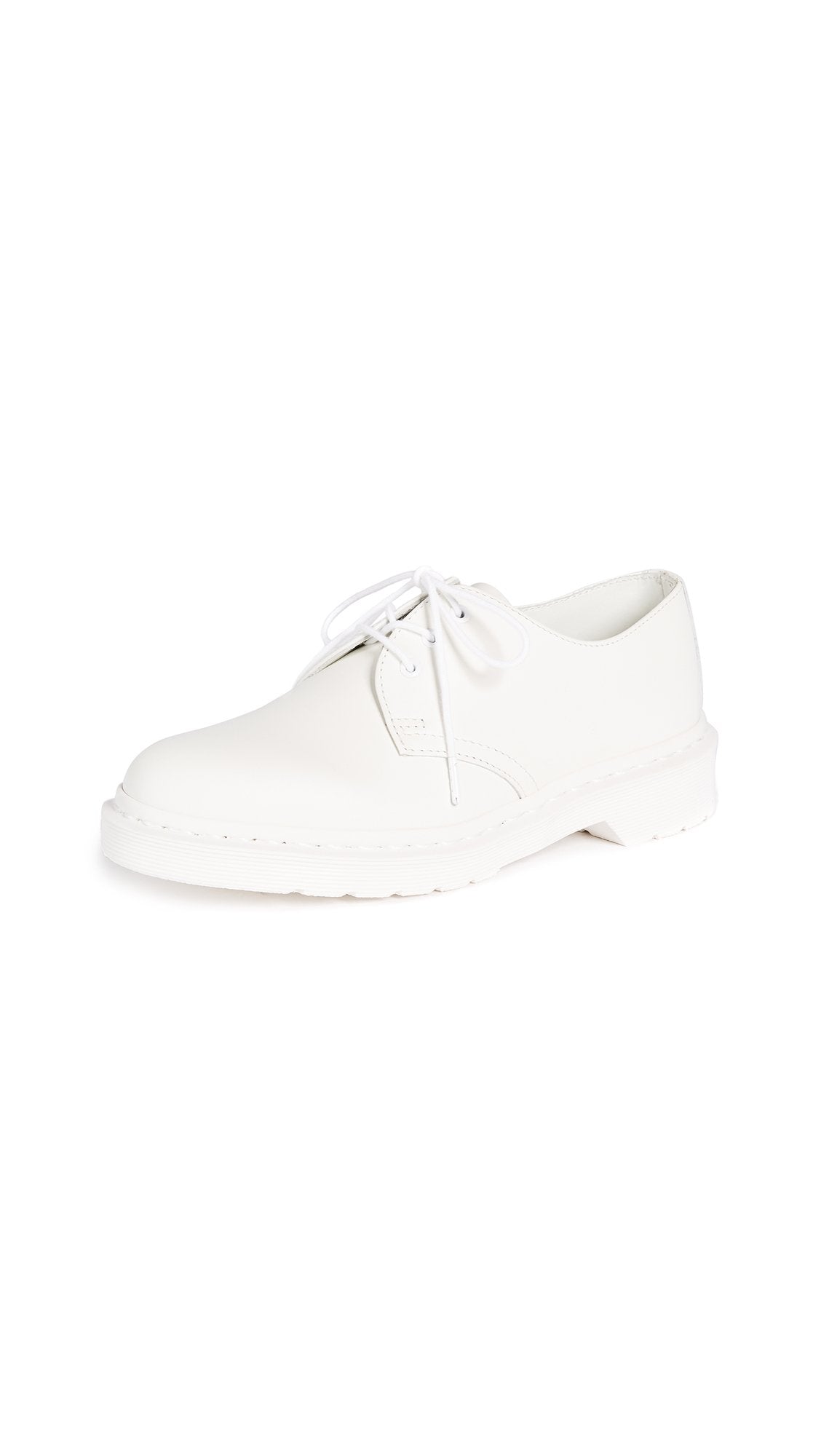 Dr. Martens Women's 1461 Mono 3 Eye Shoe, White, 7 Medium US