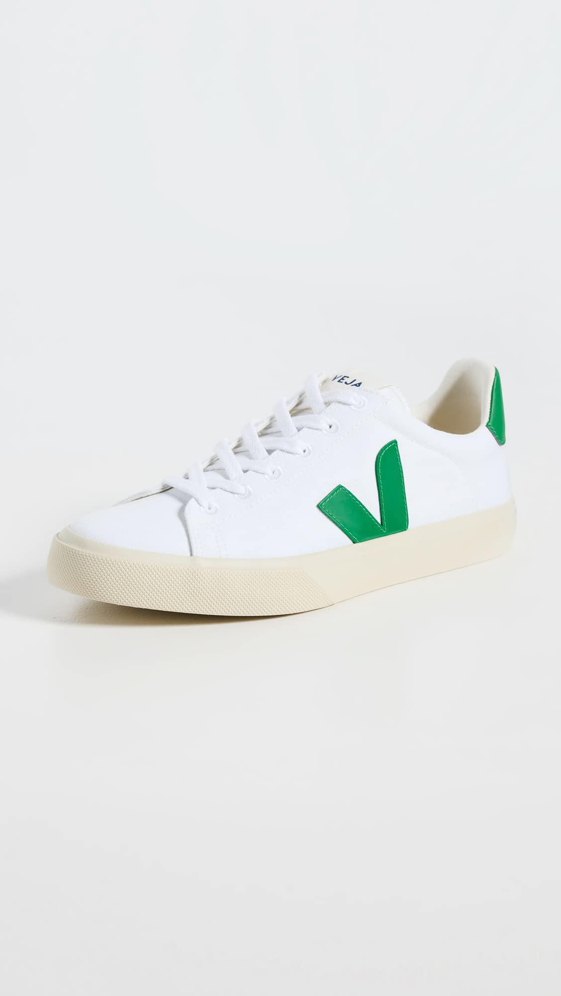 Veja Men's Campo Canvas Sneakers, White/Emeraude, 9.5 Medium US