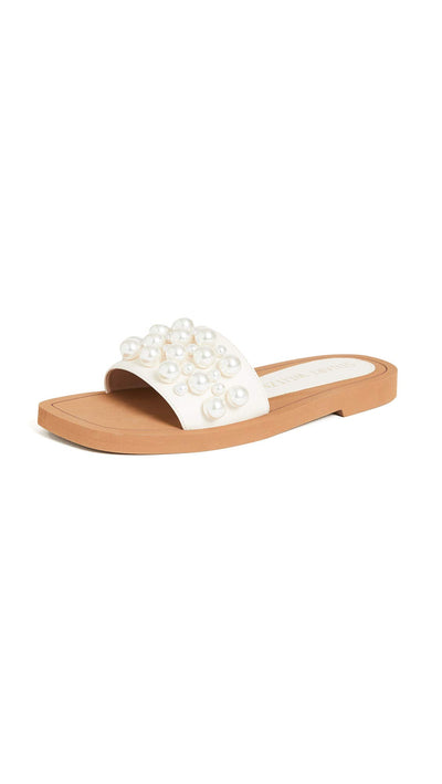 Stuart Weitzman Goldie Slide Seashell 11 M