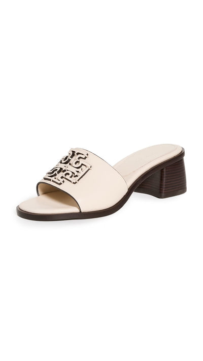 Tory Burch Women's INES Heel Sandals, New Cream, Off White, 9.5 Medium US