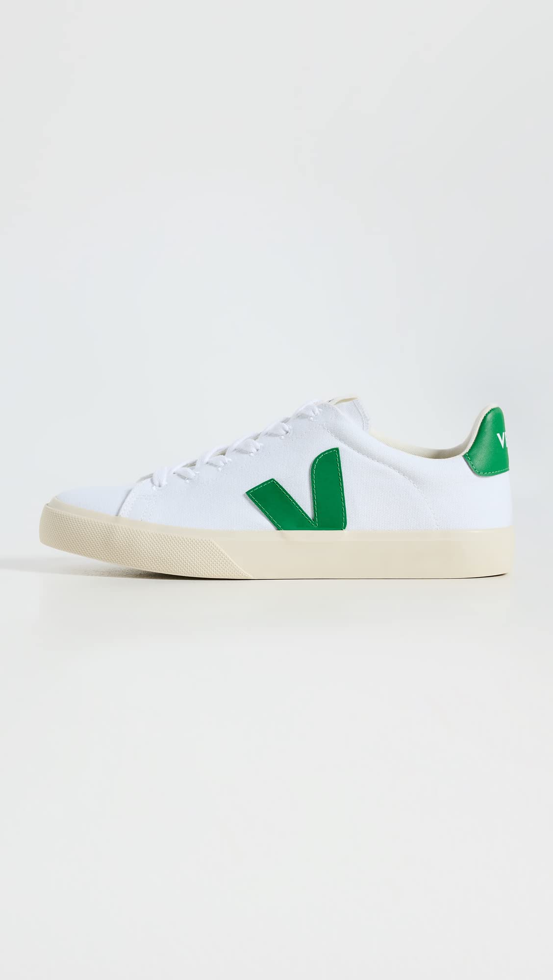 Veja Men's Campo Canvas Sneakers, White/Emeraude, 9.5 Medium US