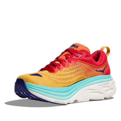 HOKA ONE ONE Mens Bondi 8 Textile Cerise Cloudless Trainers 10 US