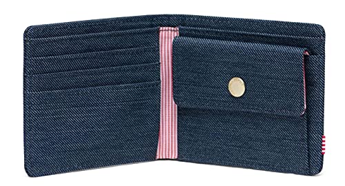 Herschel Supply Co. Roy Coin RFID Indigo Denim Crosshatch/Saddle Brown One Size