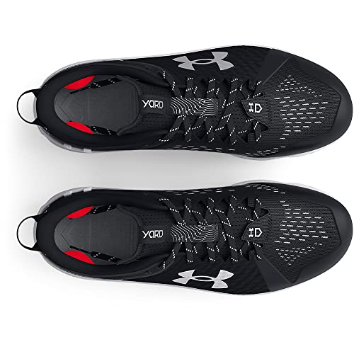 Under Armour Men's Yard Low MT TPU Baseball Cleat, (001) Black/Black/White, 8