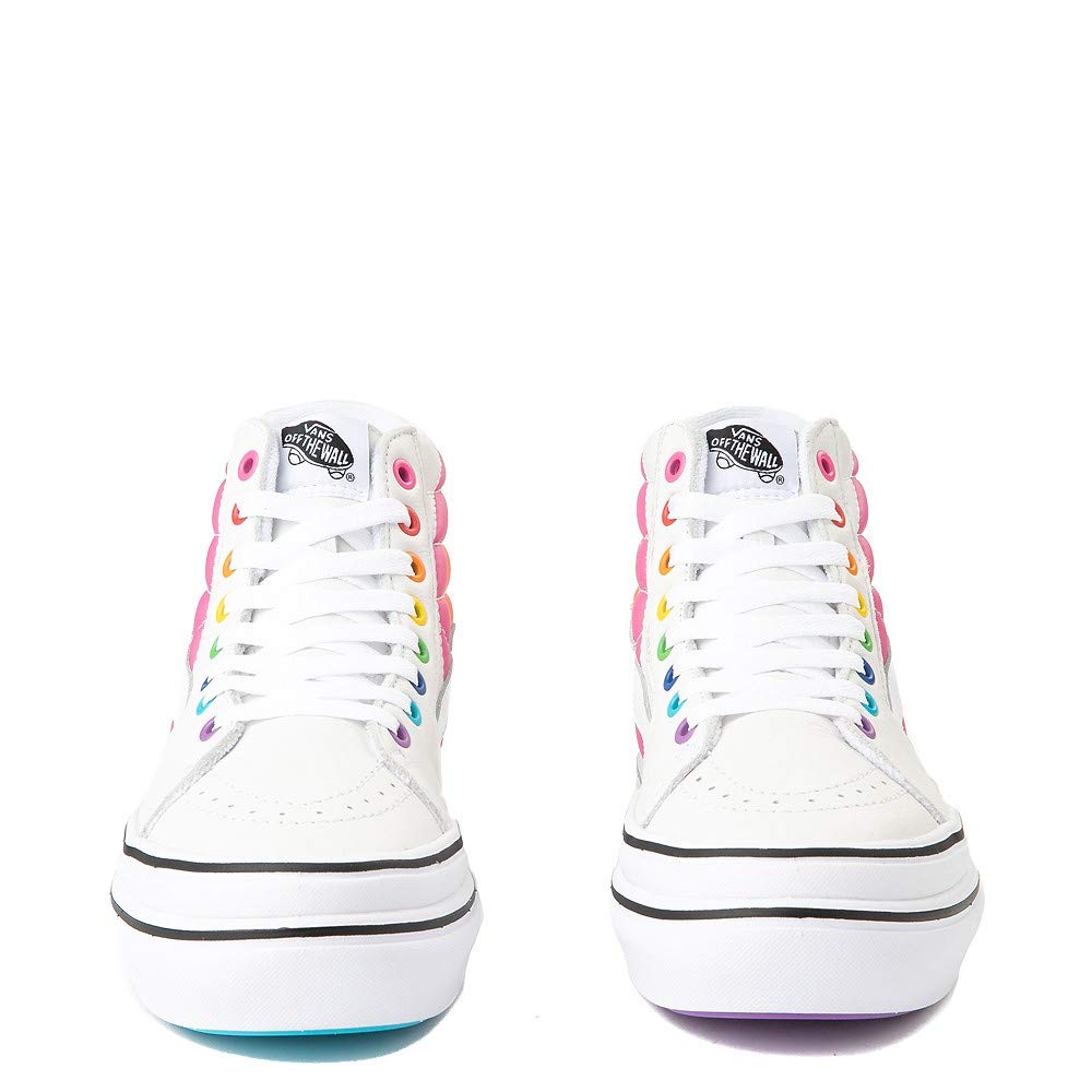 Unisex Classic Flour Shop Sk8 HI Super Comfycush Platform Skate Shoe White/Rainbow (7.5)