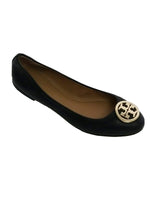 Tory Burch Benton 2 Travel Ballet in Nellie Nappa Leather (Perfect Black - Gold, Numeric_7_Point_5)