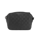 Anne Klein Tile Lion Logo Embossed Triple Compartment Crossbody Black One Size