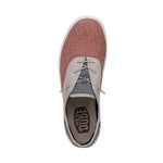 HEYDUDE Conway Craft Linen Red/White/Blue Men's Size 15 | Unisex Sneakers | Unisex Slip On Shoes | Comfortable & Light-Weight