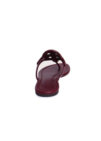 Tory Burch Miller Jewel Embellished Leather Thong Sandals in Imperial Garnet
