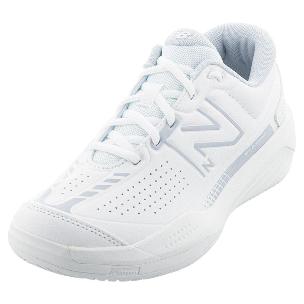 New Balance Women's 696 V5 Hard Court Tennis Shoe 8 White/Navy