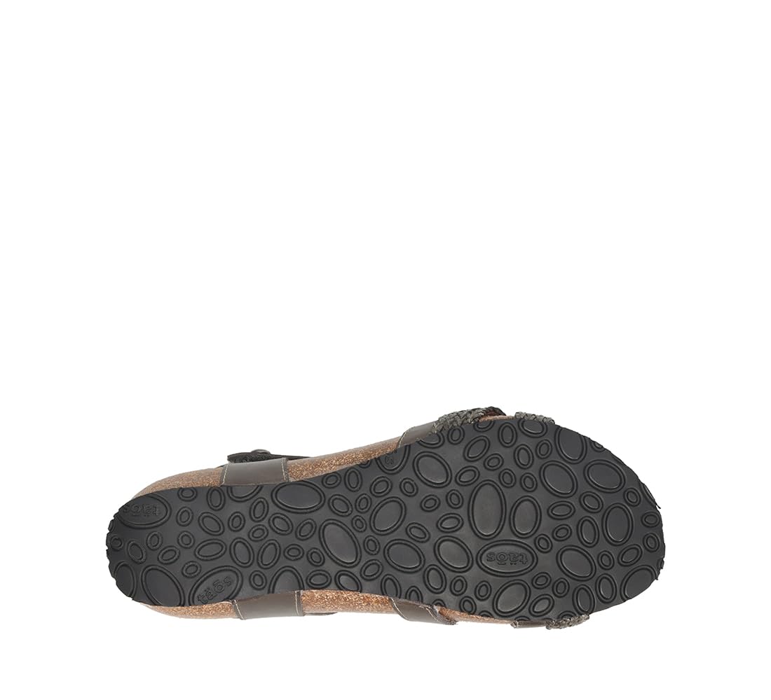 Taos Footwear Women's Trulie Sandal 8-8.5 Wide Dark Grey