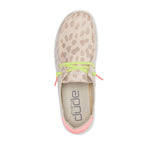 Hey Dude Women's Wendy Rise Leopard Neon Beige Size 8 | Women’s Shoes | Women’s Lace Up Loafers | Comfortable & Light-Weight