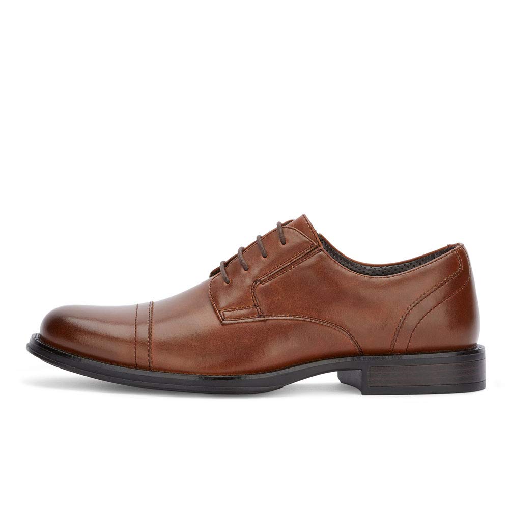 DOCKERS Mens Garfield Dress Cap Toe Oxford Shoe - Wide Widths Available, Tan, 10.5 M