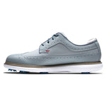 FootJoy Men's Traditions - Shield Tip Previous Season Style Golf Shoe, Grey/Grey/Red, 7.5