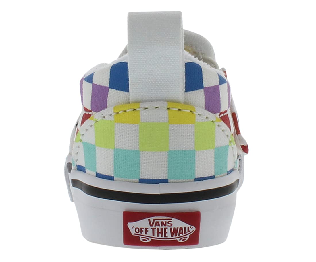 Vans Women's Sneaker 8 Toddler (Checkerboard) Rainbow/True White