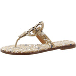Tory Burch Womens Miller Welt Leather Thong Sandals Beige 7 Medium (B,M)