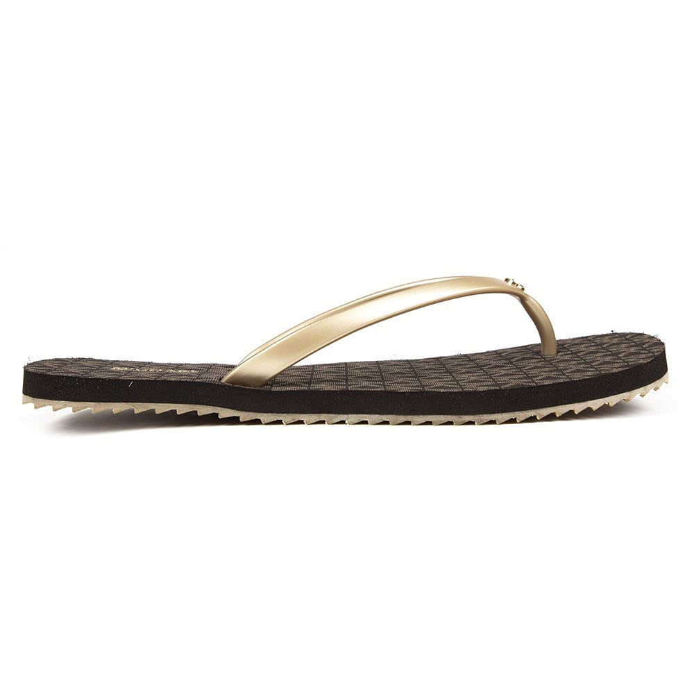 Michael Kors Jinx Flip-Flop Brown/Pale Gold 6 M