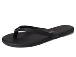TKEES The Boyfriend - Sandals for Women - Rubber Outsole - Leather Upper - Slip-on Sandal - Leather Lining Black 8 B - Medium