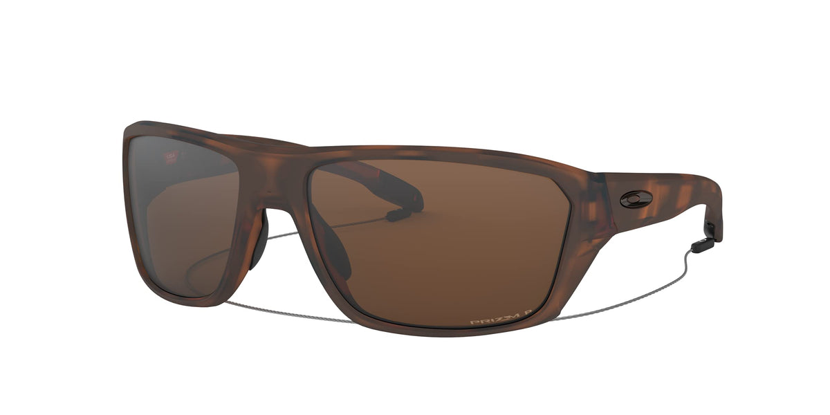 Oakley Men's OO9416 Split Shot Rectangular Sunglasses, Matte Brown Tortoise/Prizm Tungsten Polarized, 64 mm