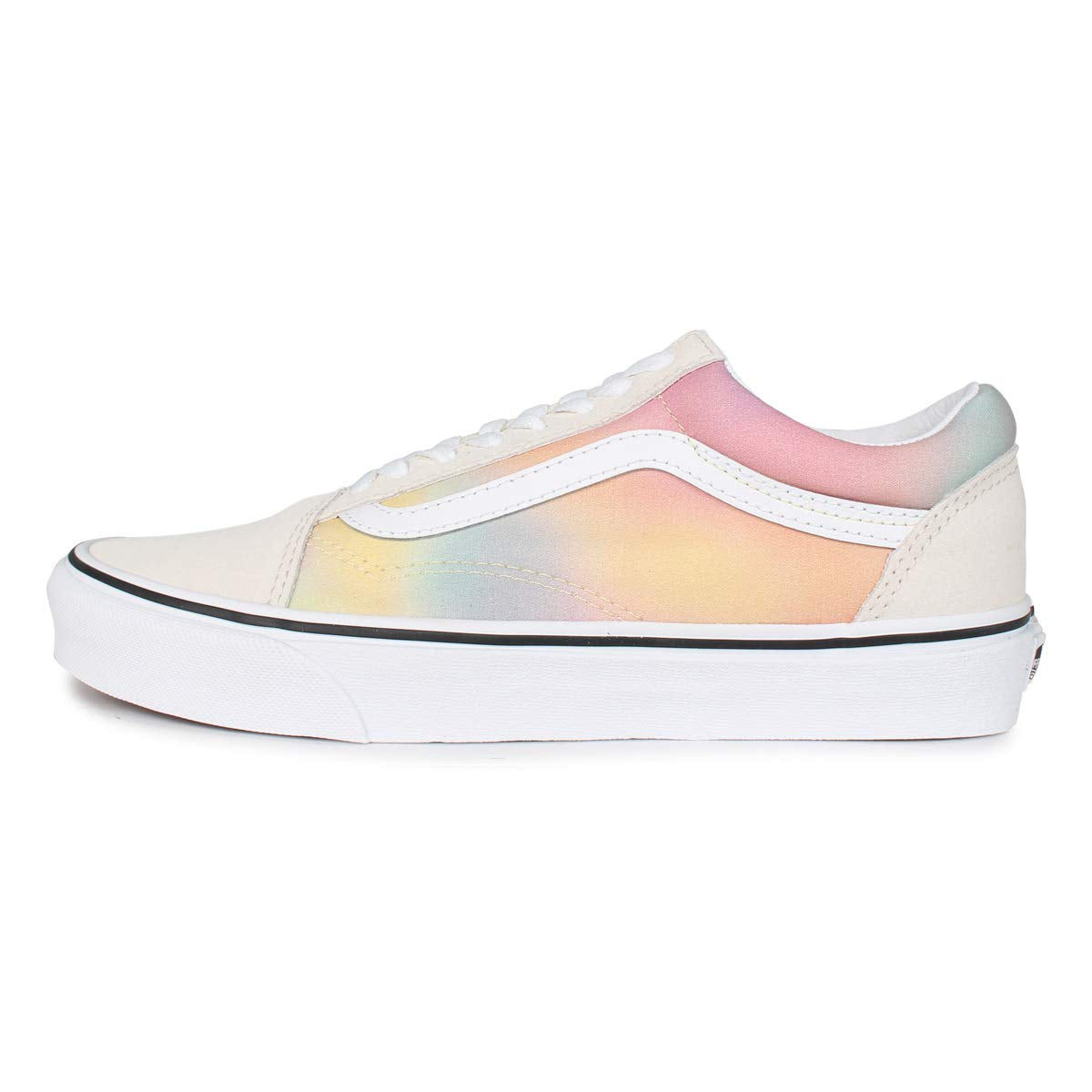 Vans Men's Old Skool Sneaker, (Aura Shift) Multi/True White, Size 5.5