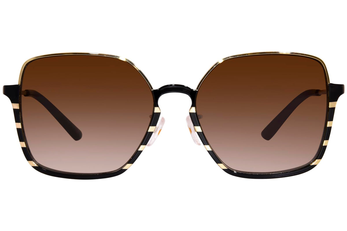 Tory Burch TY 6076-328213 Shiny Silver/Black Strip w/Smoke Gradient 56mm