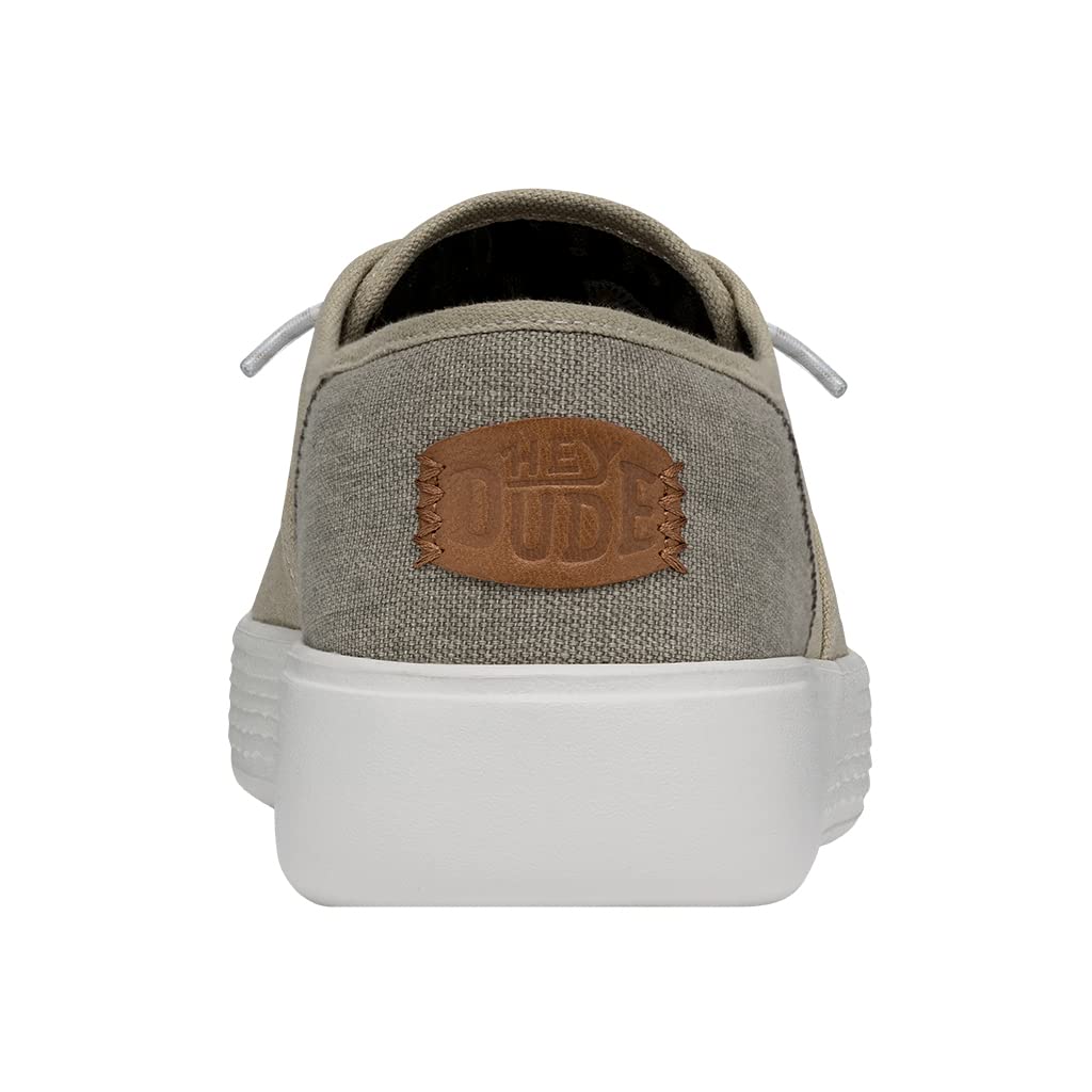 Hey Dude Conway Craft Linen White Men's Size 15 | Unisex Sneakers | Unisex Slip On Shoes | Comfortable & Light-Weight