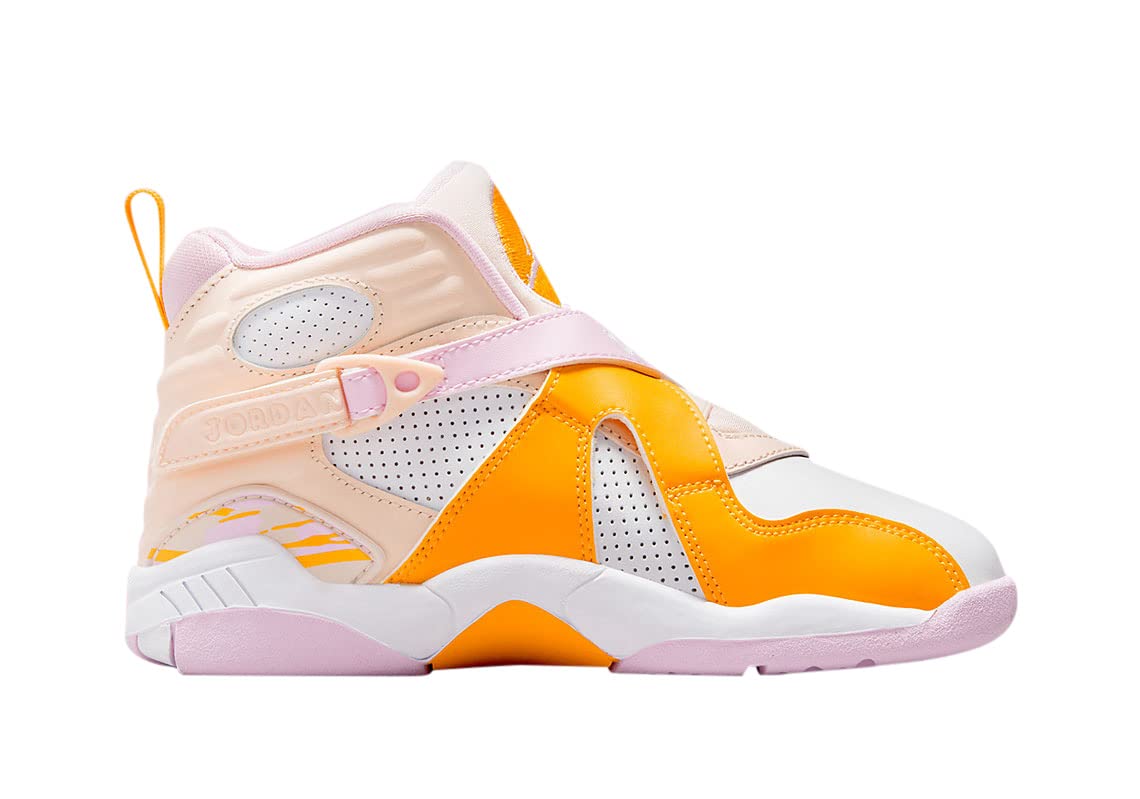 Jordan 8 Retro (Little Kid) Orange Pearl/Light Arctic Pink/White/University 1 Little Kid M