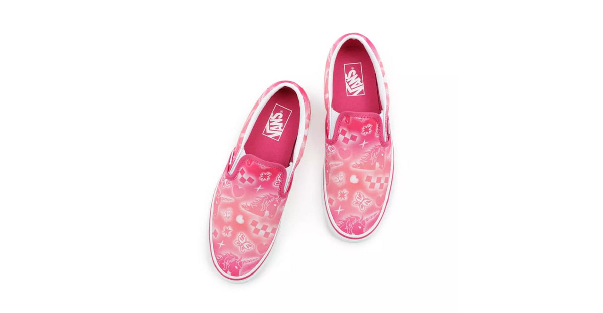 Vans X Better Together Sneaker Collection (Better Together) Fuchsia Purple/True White (Classic Slip-On) Men's 5.5, Women's 7 Medium